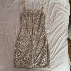 Elegant Sequin Dress in Silver